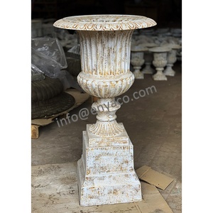 Maceta de hierro fundido para Patio, jardín, urna estriada, macetas y jardineras de Metal, venta al por mayor - Product Image 4