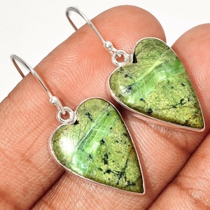High Quality Opal <b>Silver</b> Handmade Natural Opal Gemstone Heart Shape <b>Silver</b> <b>Earrings</b> 925 Solid Sterling <b>Silver</b> <b>Dangle</b> <b>Earrings</b> - Product Image 5