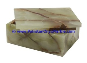 Boîte à bijoux en marbre d'onyx vert vintage, fabriquée à la main au Pakistan pour les cadeaux de mariage - Product Image 4