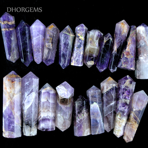 Punta de Amatista Terminada Individualmente al por Mayor, Piedra Preciosa de Cuarzo Lápiz, Cristal Curativo Pulido, Decoración Ecológica para el Hogar - Product Image 2