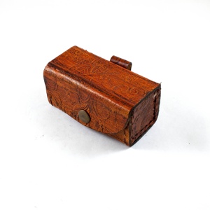 Telescopio Binocular Spyglass de latón de 6 pulgadas, acabado náutico, empuñadura de cuero rojo, novedad, aleación de madera para Navidad, graduación, Pascua - Product Image 2