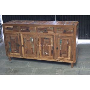 Coffre à tiroirs multiples en bois de récupération antique vintage Mobilier de salon indien Jodhpur Tendances JTXR-296 - Product Image 1