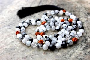 Quartz rutile OEM 108 perles de Mala Long collier Piedras Naturales pierre de cristal de guérison pour fête ou cadeau avec DROPSHIPPING - Product Image 4