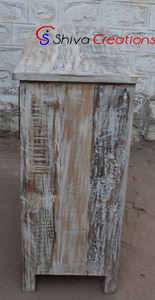 Commode à 3 tiroirs en bois recyclé et récupéré pour chambre à coucher, meuble de rangement, fabricants et fournisseurs locaux pour l'entrée et le salon - Product Image 5