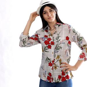 Chemise élégante à manches longues pour femmes, motif Floral, tenue de soirée - Product Image 1