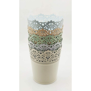 Borde de corte láser, jardineras de flores artificiales de Metal de hierro, Cubo de Color personalizado, Vintage ecológico para interiores y exteriores - Product Image 3