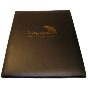 Customized Wholesale Retail Menu Folder 4 Page Restaurant Menu Cover/ Genuine Leather Coffee Menu List Holder Accept OEM Order