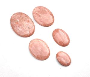 Cabochons de pierres précieuses en vrac de qualité authentique de 5 pièces de forme ovale rouge pomme corail jaspe pour la fabrication de bijoux - Product Image 4