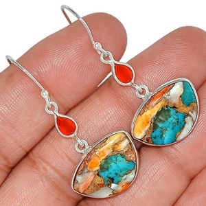 Pendientes de gota de ópalo etíope de Plata de Ley 925 hechos a mano, joyería fina multicolor de diseñador, estilo bonito, tendencia, Ópalo - Product Image 5