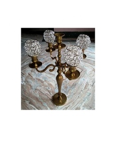 Quantité minimale de commande bas Vente en gros Grande boule de cristal Candélabres de mariage et grands bougeoirs fleur romantique pour mariage fabricant - Product Image 1