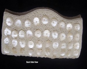 Bolso de Mano Lowellcraft de Diseño Moderno para Mujer, Hecho a Mano con Cuentas de Concha, con Correa de Cadena y Cierre de Solapa, Capacidad de hasta 1L - Product Image 3
