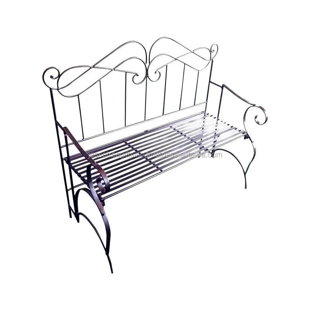 Metalen Draad Patio Bench Met Zwart Poeder Coating Afwerking Nieuwste Ontwerp Uitstekende Kwaliteit Voor Tuin & Park Zitten