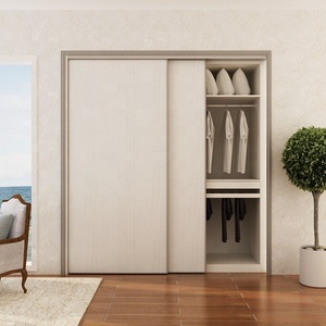 Portes de <span class=keywords><strong>placard</strong></span> coulissantes blanches modernes, design simple, mobilier de chambre à coucher 5 étoiles pour usage domestique ou villas, projet Cambodge - Product Image 1