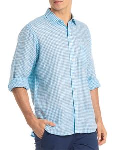 เดรสผ้าฝ้าย100% สำหรับผู้ชายเสื้อเชิ้ตลำลองแขนยาวลายทางแห้งเร็วและระบายอากาศได้ดี - Product Image 2