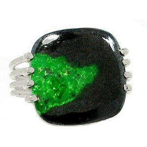 Anillo de piedras preciosas de Jade Transvaal único, anillo de plata de ley sólida 925, bisel de piedras preciosas naturales personalizado, gota de agua, corte de corazón - Product Image 1