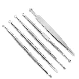 Kit de traitement de l'acné réutilisable en acier inoxydable professionnel de vente chaude Blemish Blackhead Remover 5 Pimple Comedone Extractor Tool - Product Image 3
