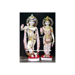 Statue décorative en marbre de Radha Krishna - Product Image 1