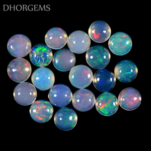 Lot de pierres précieuses d'opale naturelle, opale éthiopienne ronde, vente en gros pour la fabrication de bijoux, certifiée par un tiers - Product Image 3