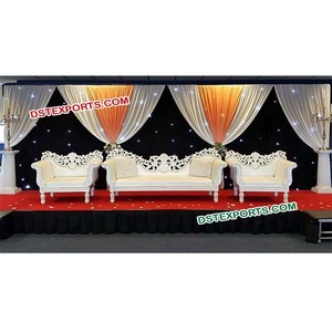 Canapé de créateur pour mariage indien, siège d'amour en satin, dernier cri, mariage oriental, - Product Image 1