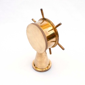 Chronomètre nautique analogique en laiton, roue de marin, Table de bureau, horloge à boule - Product Image 3