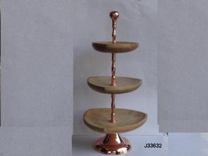 Three <b>Tier</b> <b>Cake</b> <b>Stand</b> Made in Wood and Aluminium with Powder Coating Wedding Party Home Decoration - Product Image 5