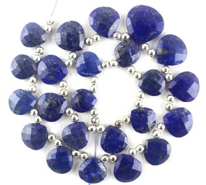 Lapis Lazuli naturel pierres précieuses facettes coeur forme Briolette perles faisant bricolage pierre bleue bijoux en gros AAA Grade étincelles - Product Image 6