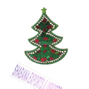 Decoraciones navideñas indias Árbol de Navidad con purpurina Adornos colgantes Decoración Hermoso árbol de Navidad feliz a precio barato - Product Image 6