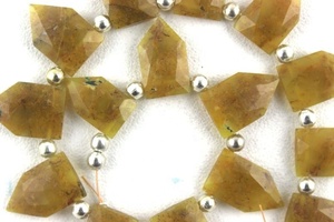 Cuentas de Briolette de GEMA de ágata amarilla Natural, piedra semipreciosa con forma de pentagón facetado, de alta calidad, venta al por mayor - Product Image 2