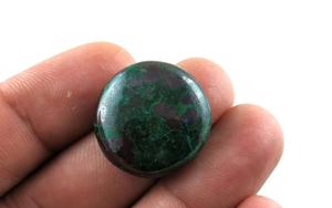 Crisocola verde oscuro de alta calidad, piedras preciosas sueltas, cabujones redondos lisos naturales DIY para la fabricación de joyas - Product Image 2