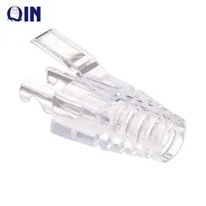 QIN EZ-RJ45 Transparan Cat6 Bot untuk Cat6 Plug RJ45 Penutup Bot untuk Konektor EZ