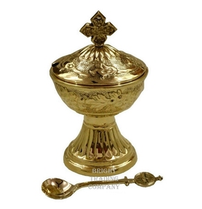 <b>Incense</b> Bowl with Spoon High Quality Satin Brass <b>Incense</b> <b>Stick</b> <b>Holder</b> Simple <b>Incense</b> Burner for Indoor Yoga - Product Image 1