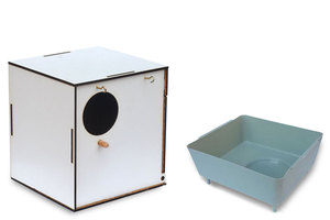 รังไม้กรงนกอุปกรณ์เสริมสำหรับนก Lux พร้อมกล่องทำรัง4ชิ้น - Product Image 2