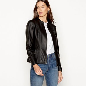Chaqueta de cuero de motocicleta para mujer de alta calidad, temporada de invierno, relleno de algodón, logotipo personalizado, cierre de cremallera a rayas, seda larga XL - Product Image 5