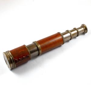 Télescope monoculaire en laiton antique avec étui en cuir rouge en verre et alliage de métal fait à la main Calyron thème nautique - Product Image 4