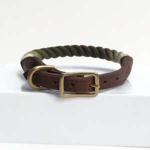 Dog <b>Collar</b> | Rope Dog <b>Collar</b>| Rope and Leather <b>Collar</b> - Product Image 1