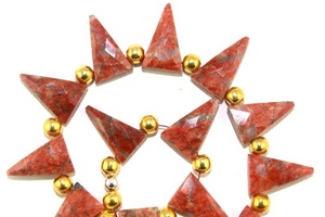 Natural Unakite Jasper Gemstone Faceted Triangle Shape Briolette <b>Beads</b> for Making Beautiful Jewelry Wholesale - Product Image 6