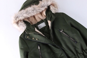 Women Custom Light Padded Parka Jacket <b>with</b> Fur Detachable <b>Hood</b> - Product Image 3