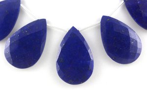 Bleu Gem Vente Naturel Lapis Lazuli Pierre Précieuse Poire Forme À Facettes Briolette Perles Faire DIY Collier Bébé Pendentif - Product Image 3
