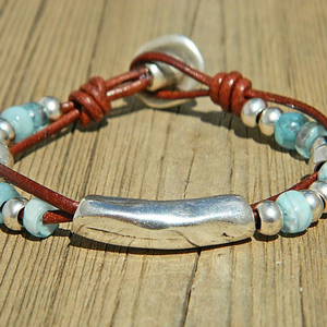 Handmade Happiness <b>leather</b> wrap <b>bracelet</b>,beaded wrap <b>bracelet</b> - Product Image 1