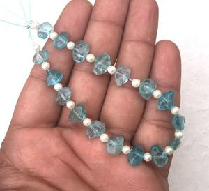 Pierre d'apatite naturelle polie, Center percé, fabrication de bijoux rugueux, Collection de pierres bleues, qualité supérieure, vente en gros indien - Product Image 5