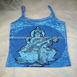 Mode féminine déesse hindoue batik imprimé coton débardeur t-shirts fournisseur en gros de l'inde - Product Image 2