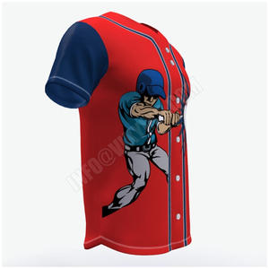 Uniformes de béisbol con botón completo, camiseta de béisbol con estampado de sublimación, uniforme deportivo de equipo de béisbol 100% poliéster - Product Image 4