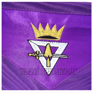 Tablier de maître de Rite français fabriqué à la main en similicuir brodé Patch personnalisé fondation broderie de couture au point de croix - Product Image 2