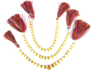 Pierre précieuse percée de Zircon jaune avec cadeau à la mode fait main en forme de goutte à facettes pour ses brins de perles - Product Image 3
