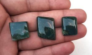 ลูกปัดอัญมณีสีเขียวอมเขียวเจียระไนแบบหลายรูปร่างดีไซน์เนอร์หินเลือดธรรมชาติ - Product Image 4