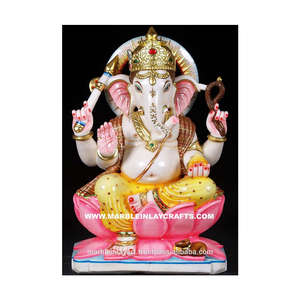 Colorful Marble God Ganesha Statue - Product Image 1