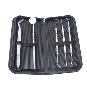 Kit de 5 instruments d'hygiène dentaire le plus vendu : détartreurs et miroirs en acier inoxydable, finition miroir, qualité A+ - Product Image 2