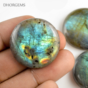 Cabochons ronds en labradorite 10-60mm, cabochons ronds multi-éclats en labradorite, pierres semi-précieuses Birtshtone, taille et forme personnalisées - Product Image 4