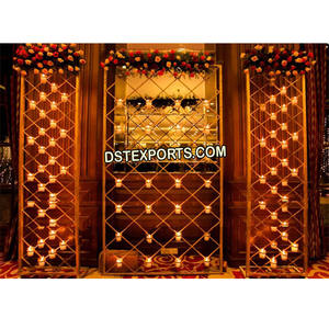 ผนังเทียนตกแต่งงานแต่งงานสุดอลังการ ด้วยโลหะสีสันตามสั่ง ดีไซน์น้ำหนักเบา สำหรับทางเข้าและตกแต่งงานแต่งงาน - Product Image 1