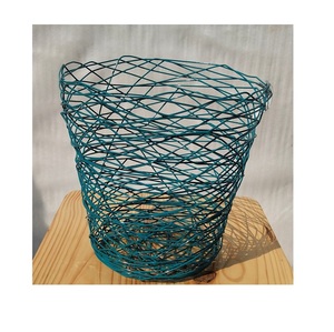 Hot Selling New Zig-zag Design 2024 Decorative Black Matte Mesh Iron Wire Fruit <b>Basket</b> - Product Image 3